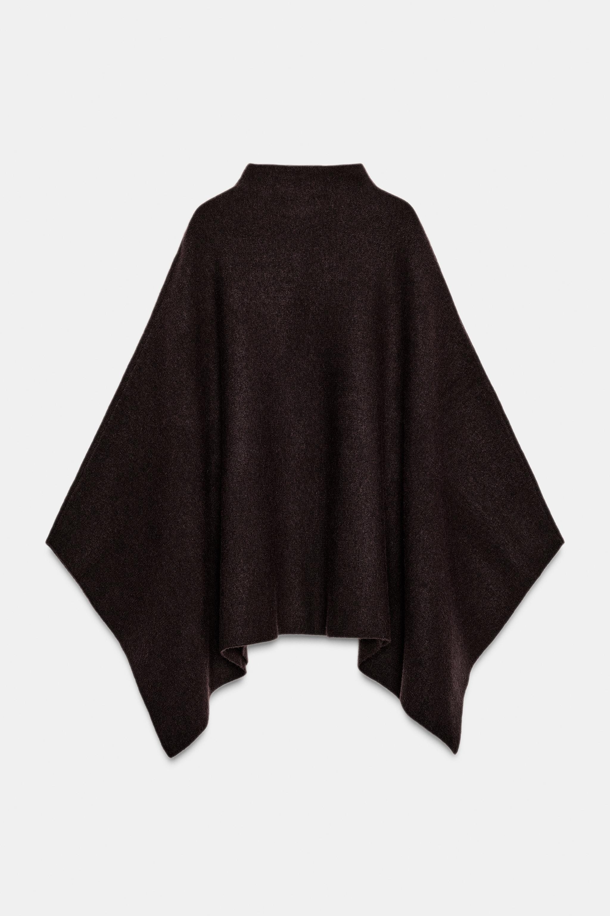 HIGH COLLAR KNIT CAPE