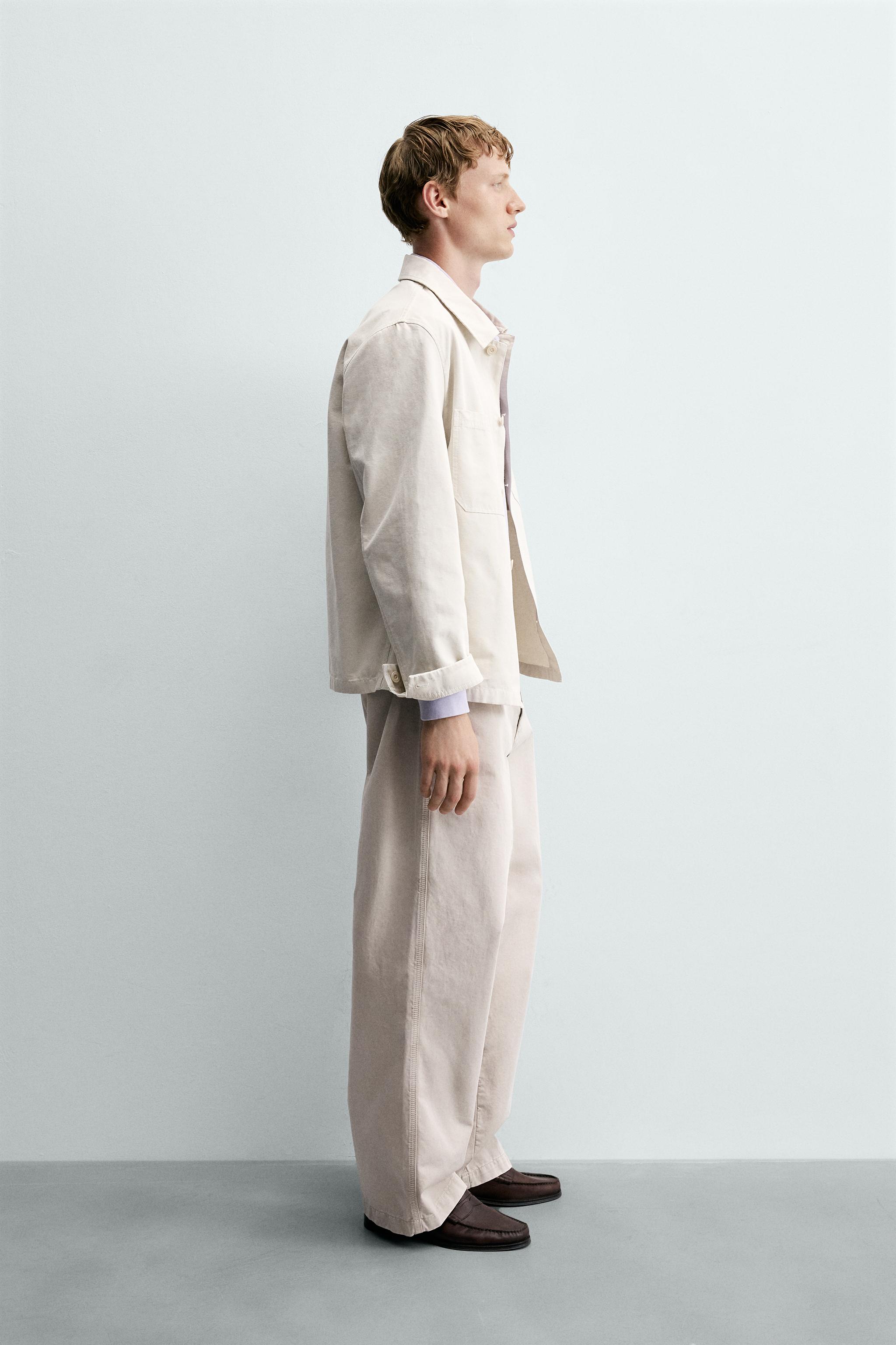 Мужские брюки Zara VINTAGE WASH EFFECT STRAIGHT FIT CHINO PANTS — фото 4