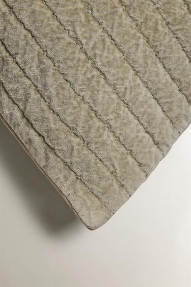 QUILTED CUSHION COVER - Light green by Zara - Image 1