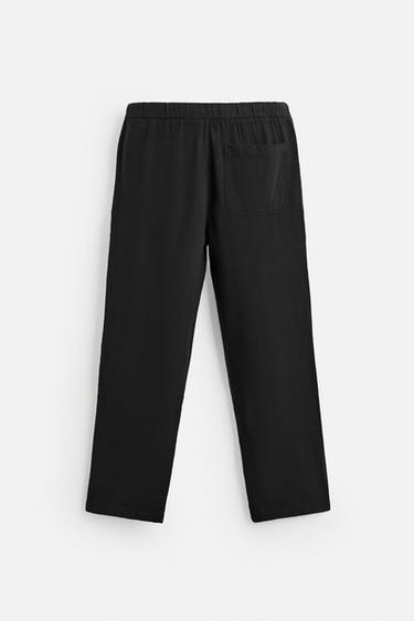 PANTALON LIN ET COTON - Noir de Zara - Image 7