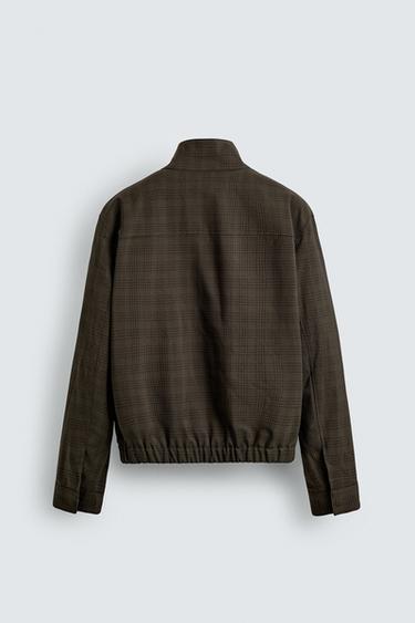 VESTE COURTE À CARREAUX - Marron de Zara - Image 8