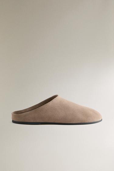 MINIMALISTISCHE LEREN CLOGS - Grijs van Zara