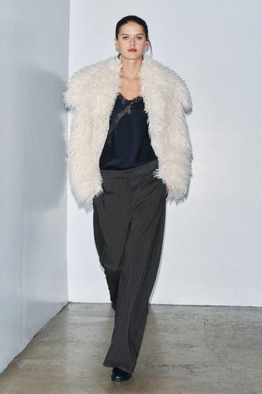 Zara TEXTURED BALLOON PANTS ZW COLLECTION - Anthracite grey