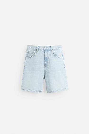 ДЖИНСОВЫЕ ШОРТЫ REGULAR FIT — ГОЛУБОЙ от Zara
