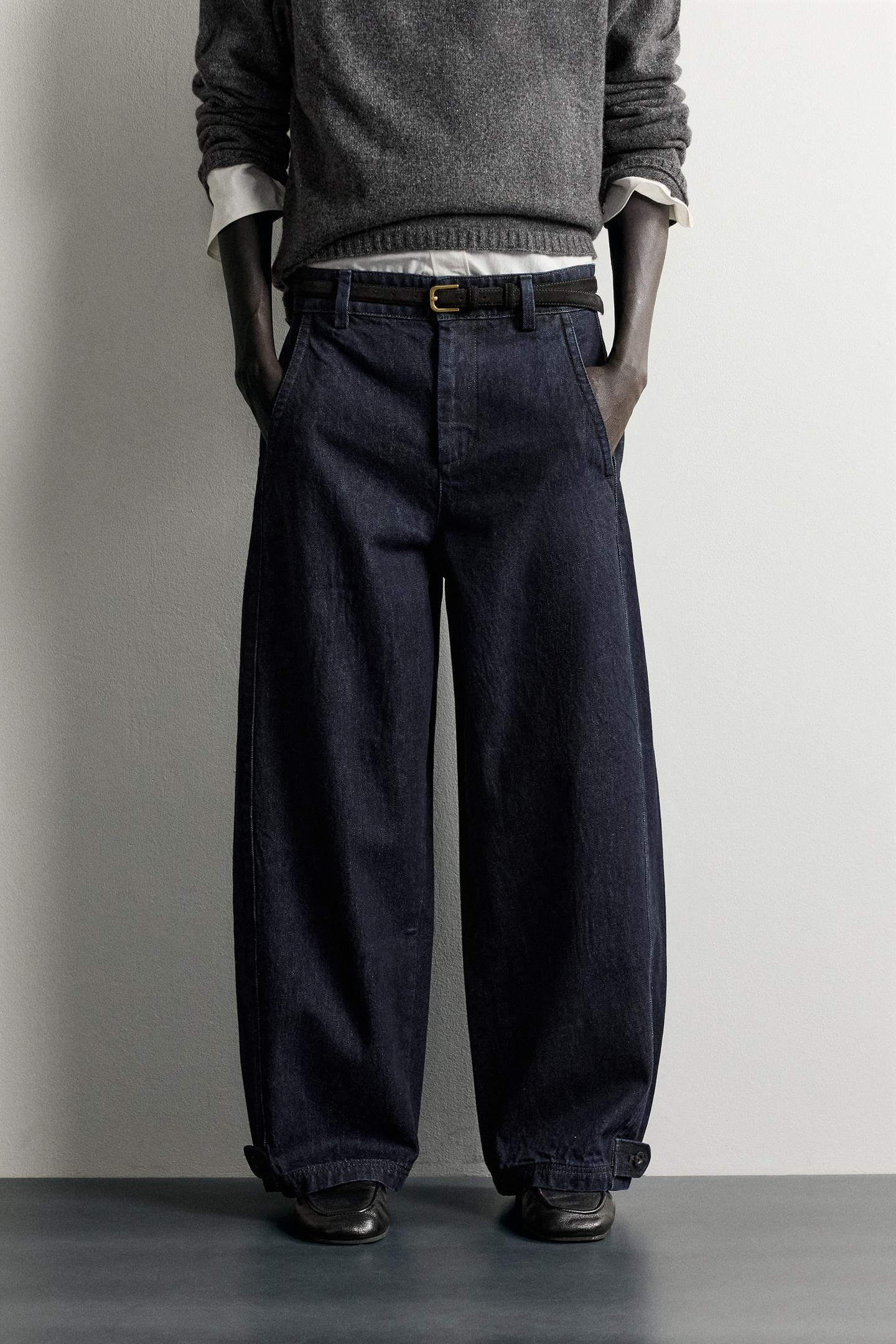 Мужские джинсы Zara Tabbed Balloon Fit, цвет: Индиго — фото 2