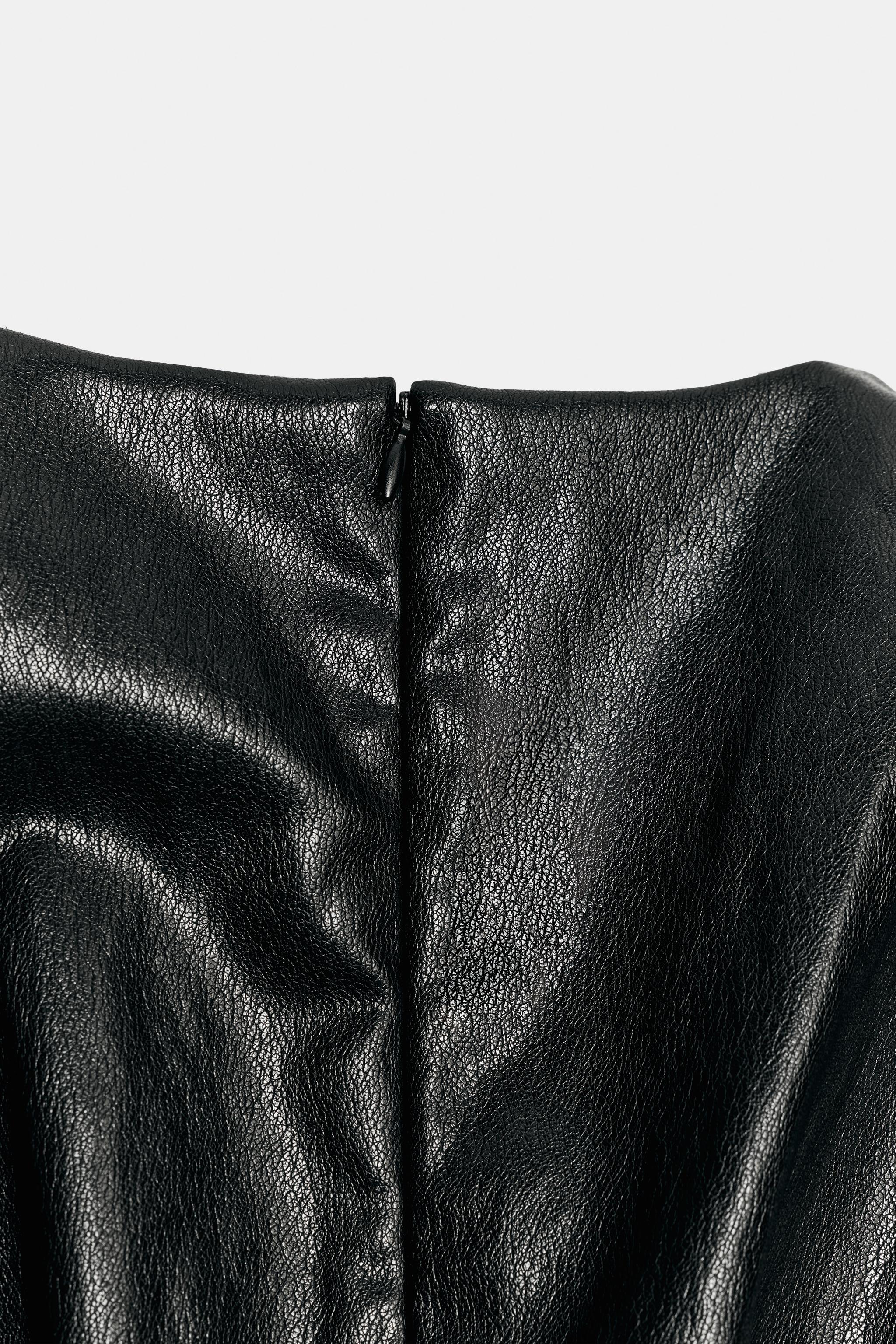 FAUX LEATHER MINI DRESS