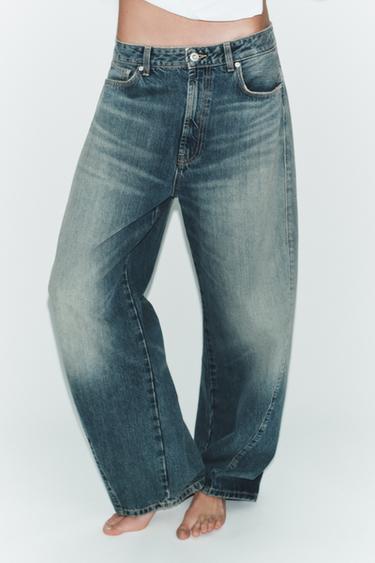 TRF BAGGY BALLOON JEANS MIT MITTELHOHEM BUND - Blau verwaschen von Zara