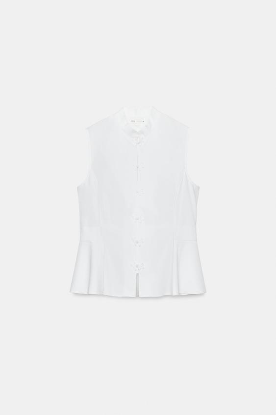 CAMISA PEPLUM ZW COLLECTION - Blanco de Zara - Imagen 0