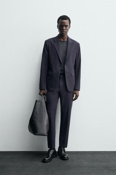 بنطلون بدلة خفيف مريح - بحري الخاص بـ Zara