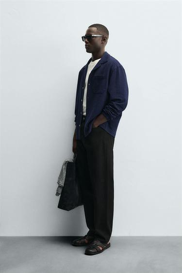 SURCHEMISE SEERSUCKER CONFORT - Bleu marine de Zara - Image 3