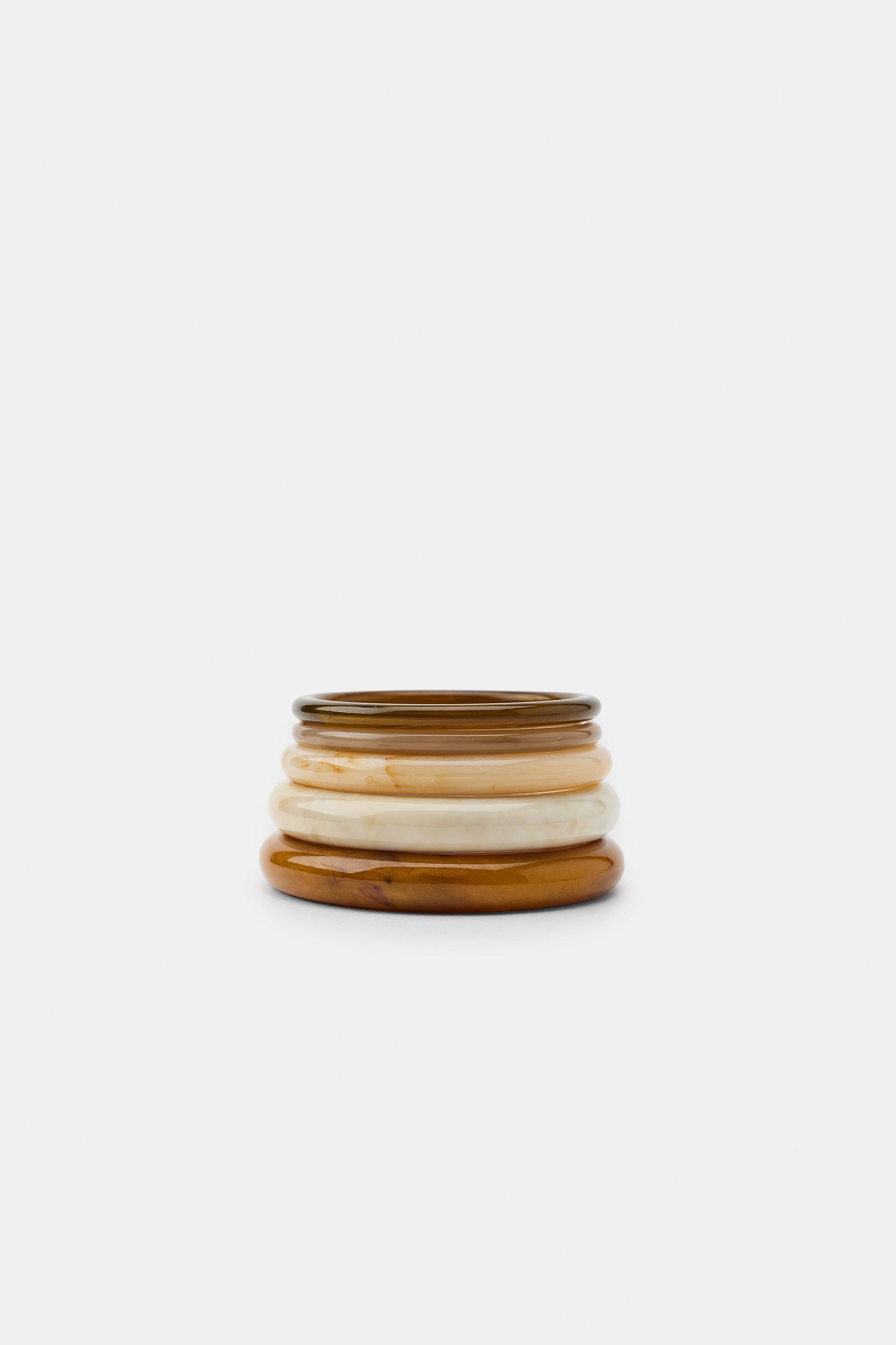 Женские аксессуары Zara 5-PACK RESIN RIGID BRACELETS — фото 3