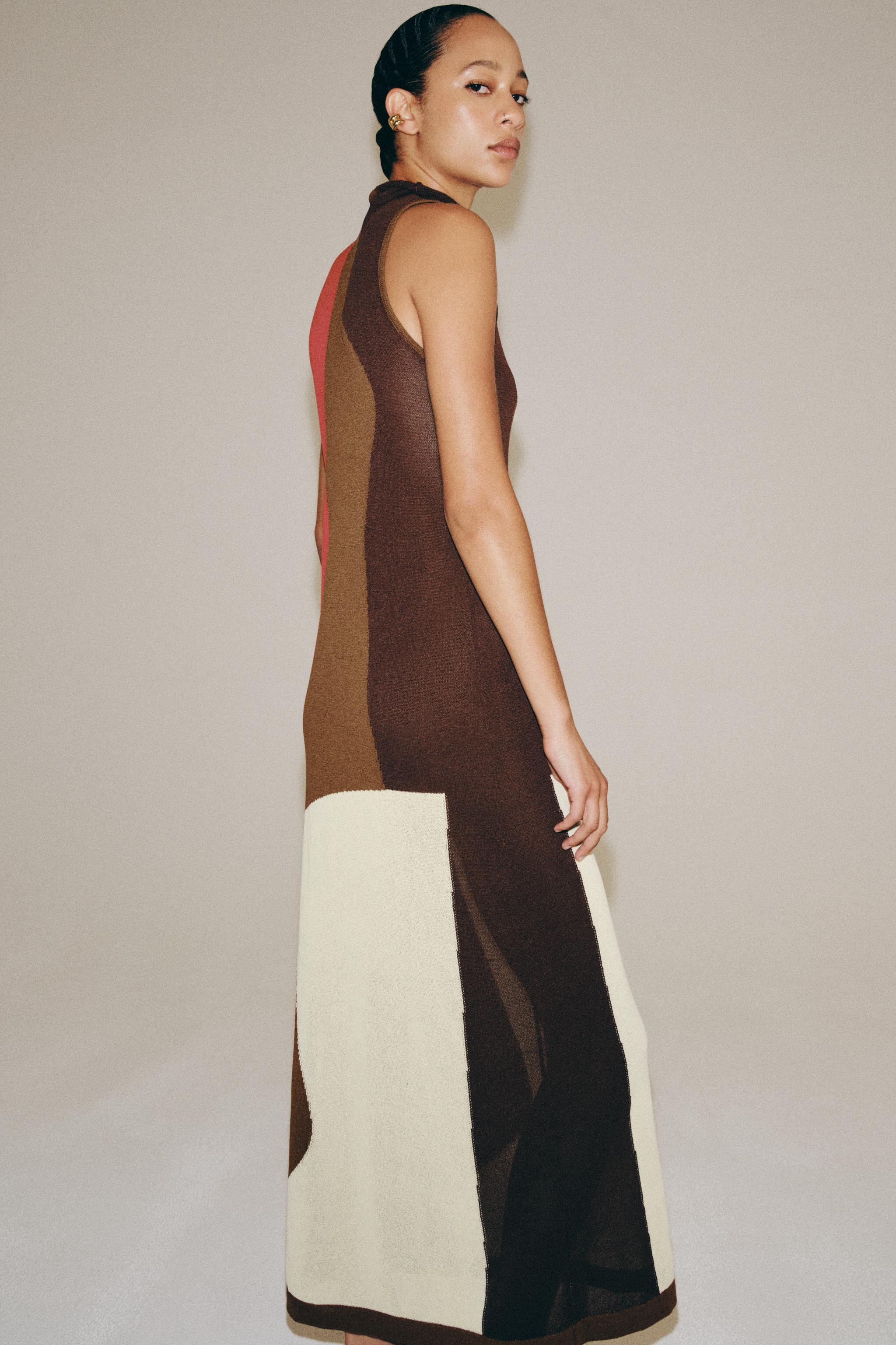 Zara COLOR BLOCK KNIT DRESS — фото 2