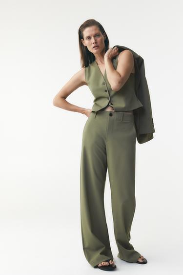 CHALECO BOTONES ZW COLLECTION - Khaki de Zara