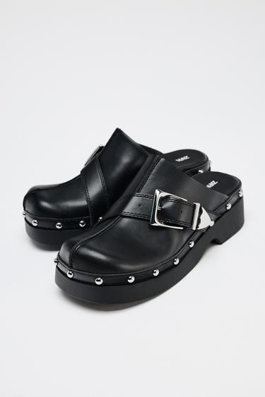 BUCKLE AND STUD CLOGS - Black by Zara - Image 2