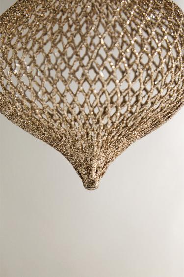 MESH BAUBLE CHRISTMAS TREE DECORATION - Silver by Zara - Image 2