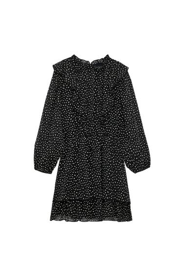 RUFFLED PRINT DRESS