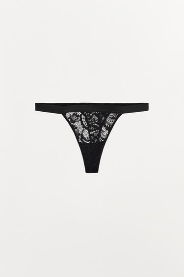 TANGA DENTELLE - Noir de Zara - Image 2