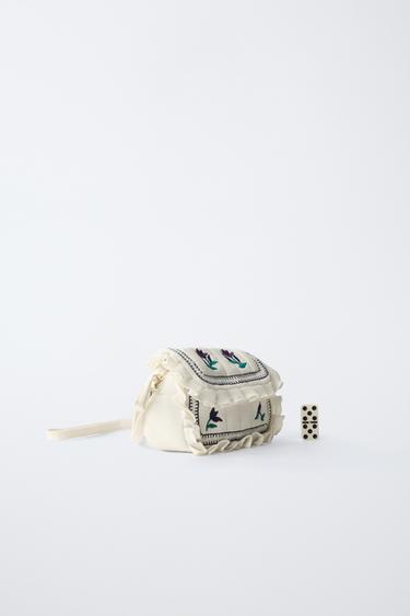 EMBROIDERED CROSSBODY BAG - Ecru White by Zara - Image 5