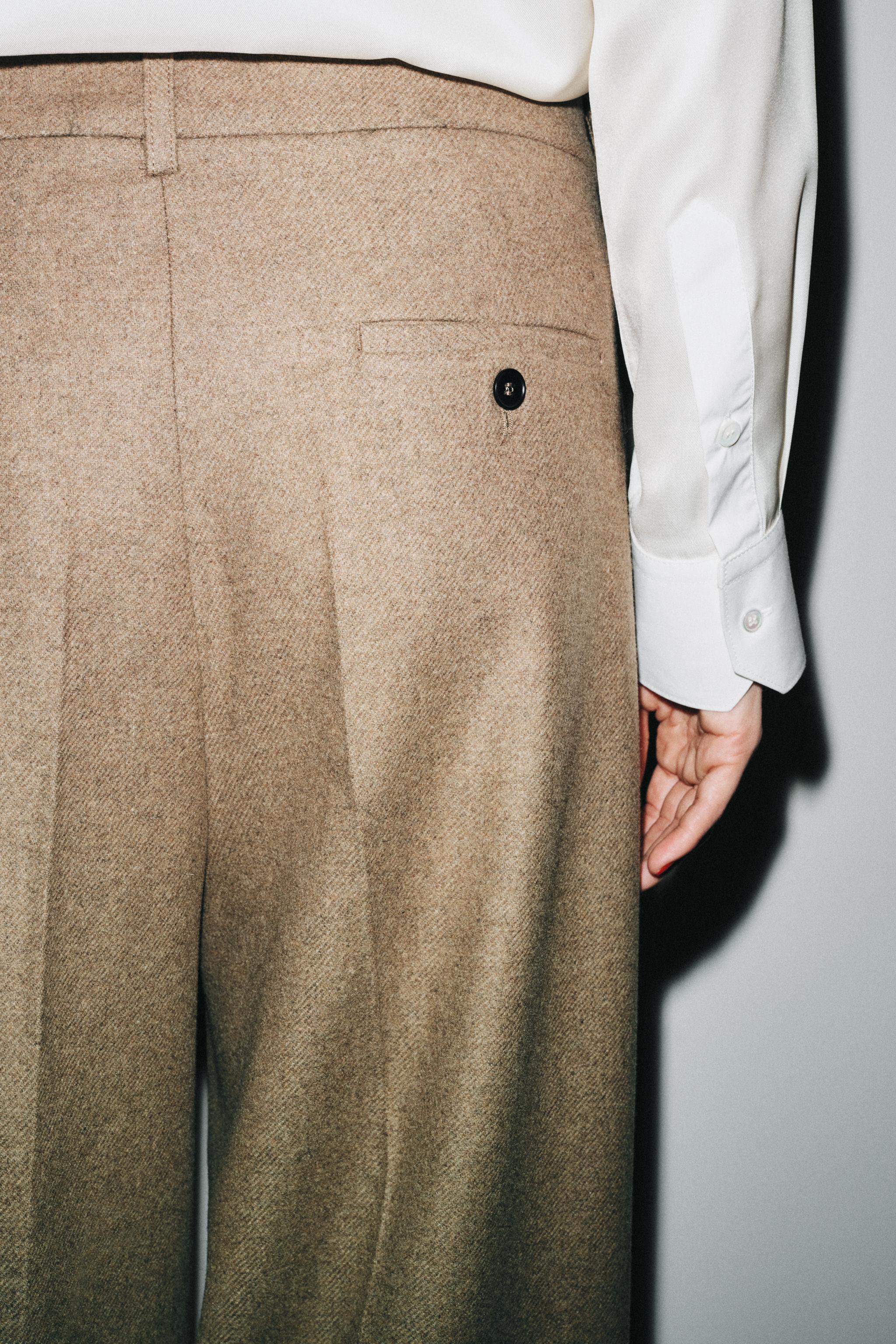 ZARA LIMITED EDITION ウール混パンツ 2240/210 WOOL BLEND PANTS LIMITED EDITION - Light khaki | ZARA United