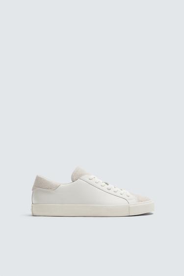 LEATHER TRAINERS - White by Zara