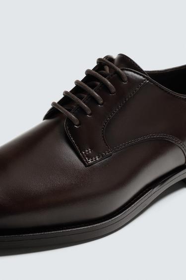 ZAPATO PIEL VESTIR - Marrón oscuro de Zara