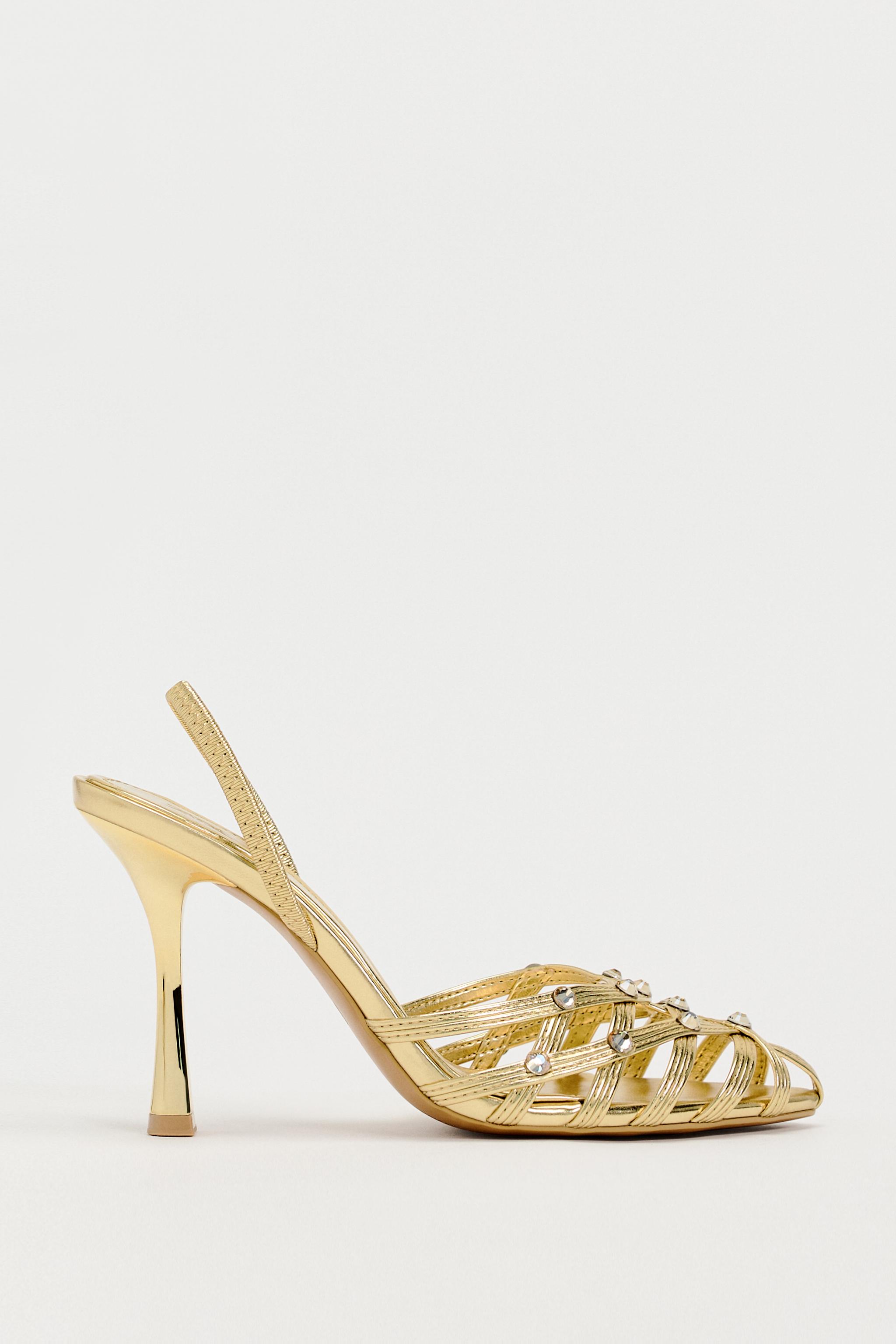 Zara hot sale gold heels