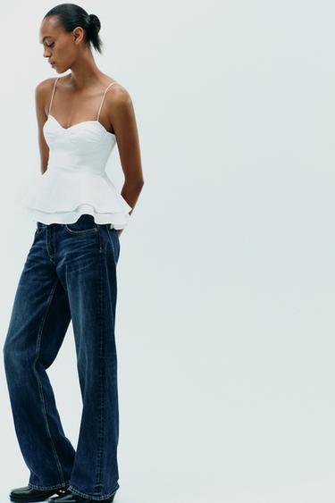TOP BIMATIÈRE PÉPLUM - Blanc de Zara - Image 2