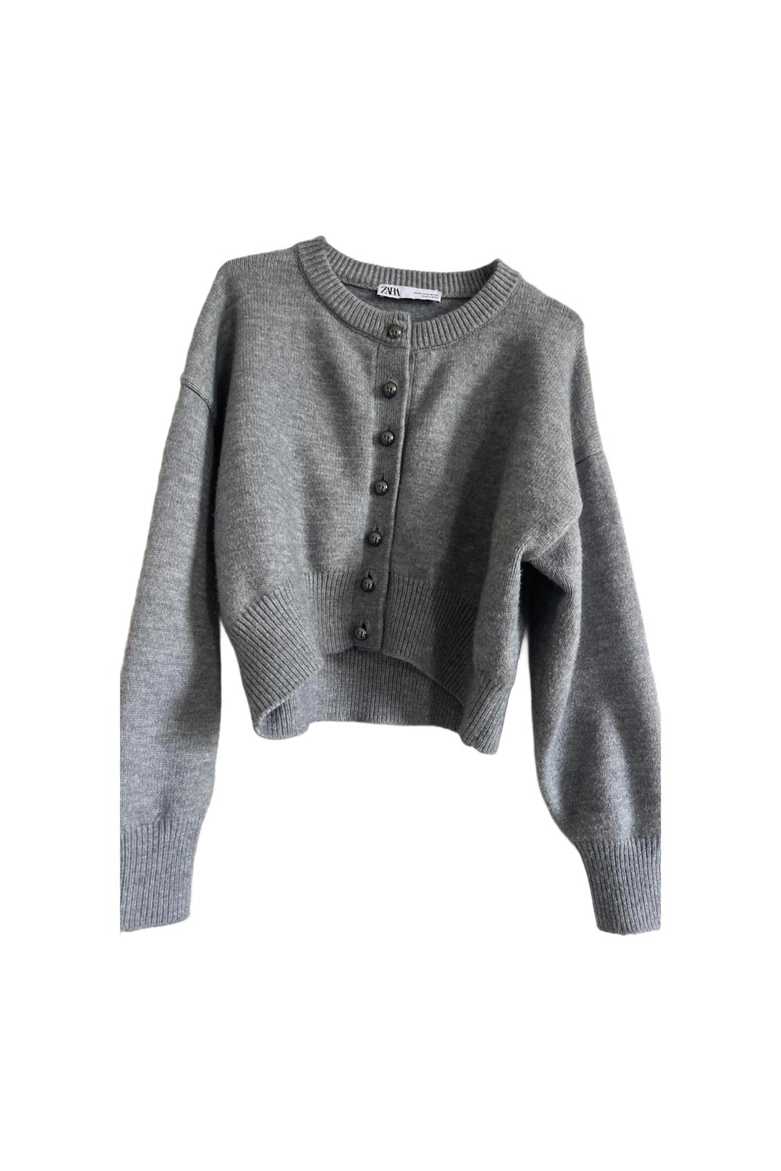 KNIT GREY CARDIGAN - Image 4