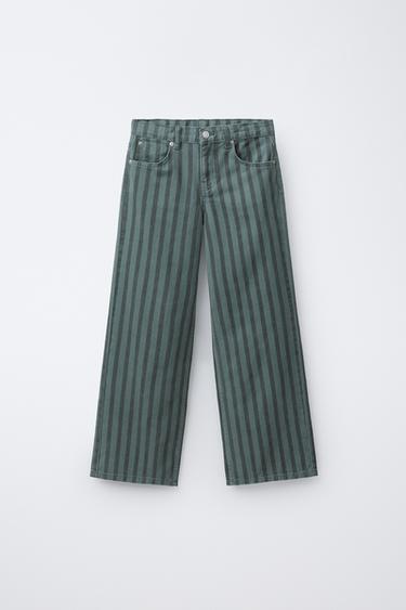 STRIPED WIDE-LEG JEANS - striped by Zara