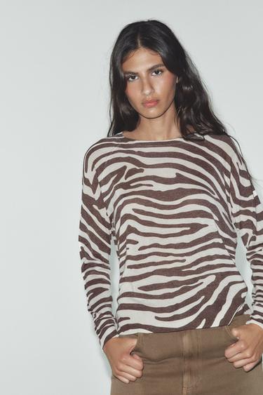 Zara FINE KNIT SWEATER - Zebra