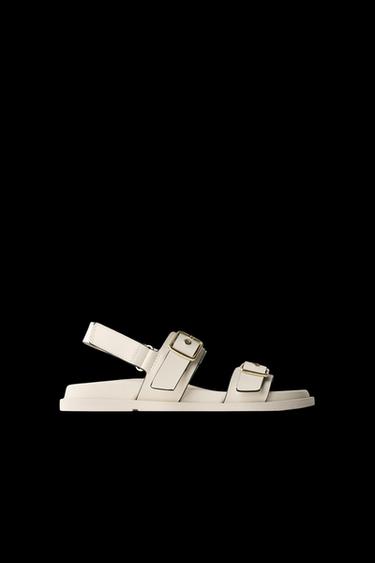 Zara BUCKLED SANDALS - Off White - Image 0
