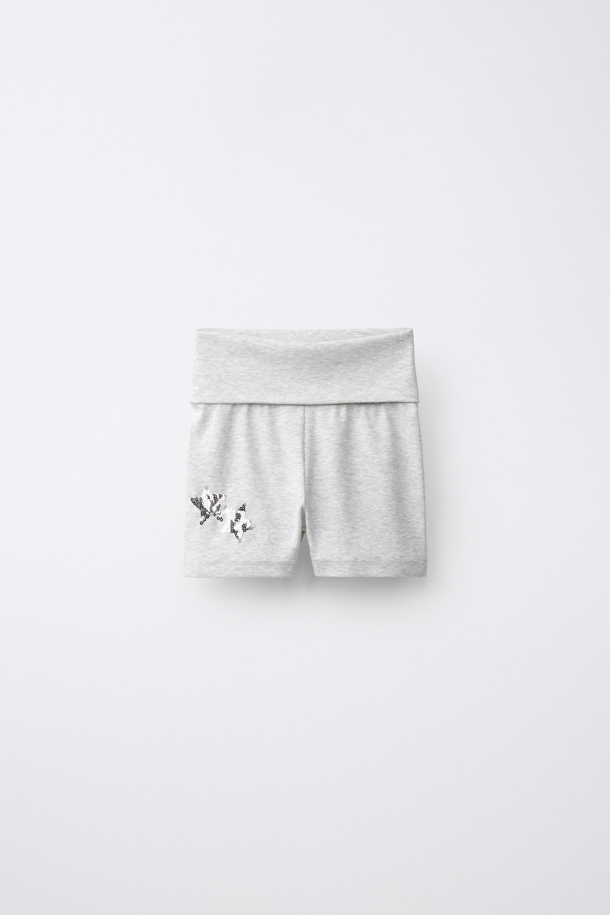 SEQUIN STAR SHORT LEGGINGS — Gray marl (alternate view)