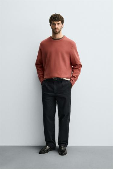 SUDADERA CREWNECK LAVADA - Rojo medio de Zara - Imagen 0