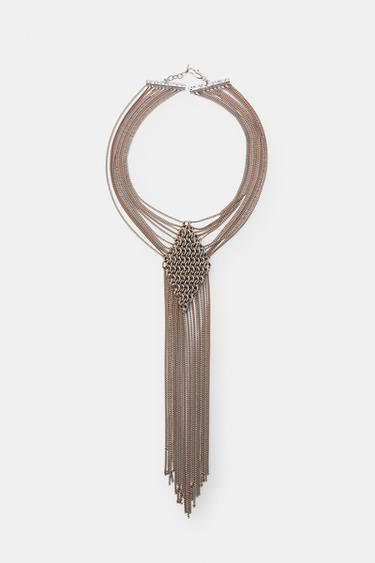 RING CHAIN NECKLACE - Gold / Silver by Zara