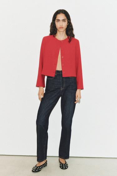 КУРТКА ИЗ КОЛЛЕКЦИИ ZW С ПУГОВИЦАМИ — КРАСНЫЙ от Zara — изображение 0