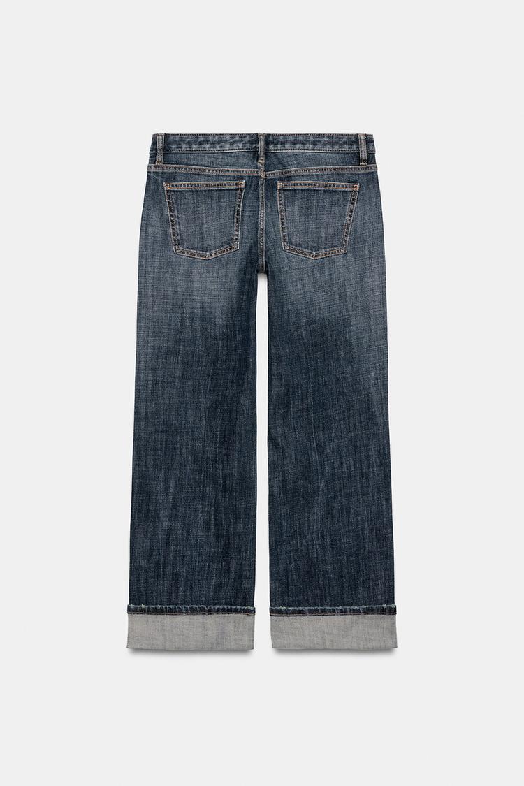 Jeans TRF de tiro bajo con dobladillo desdoblado 6