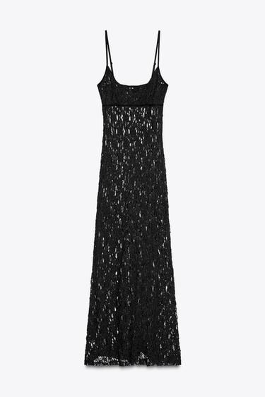 ROBE LONGUE EN DENTELLE - Noir de Zara - Image 5