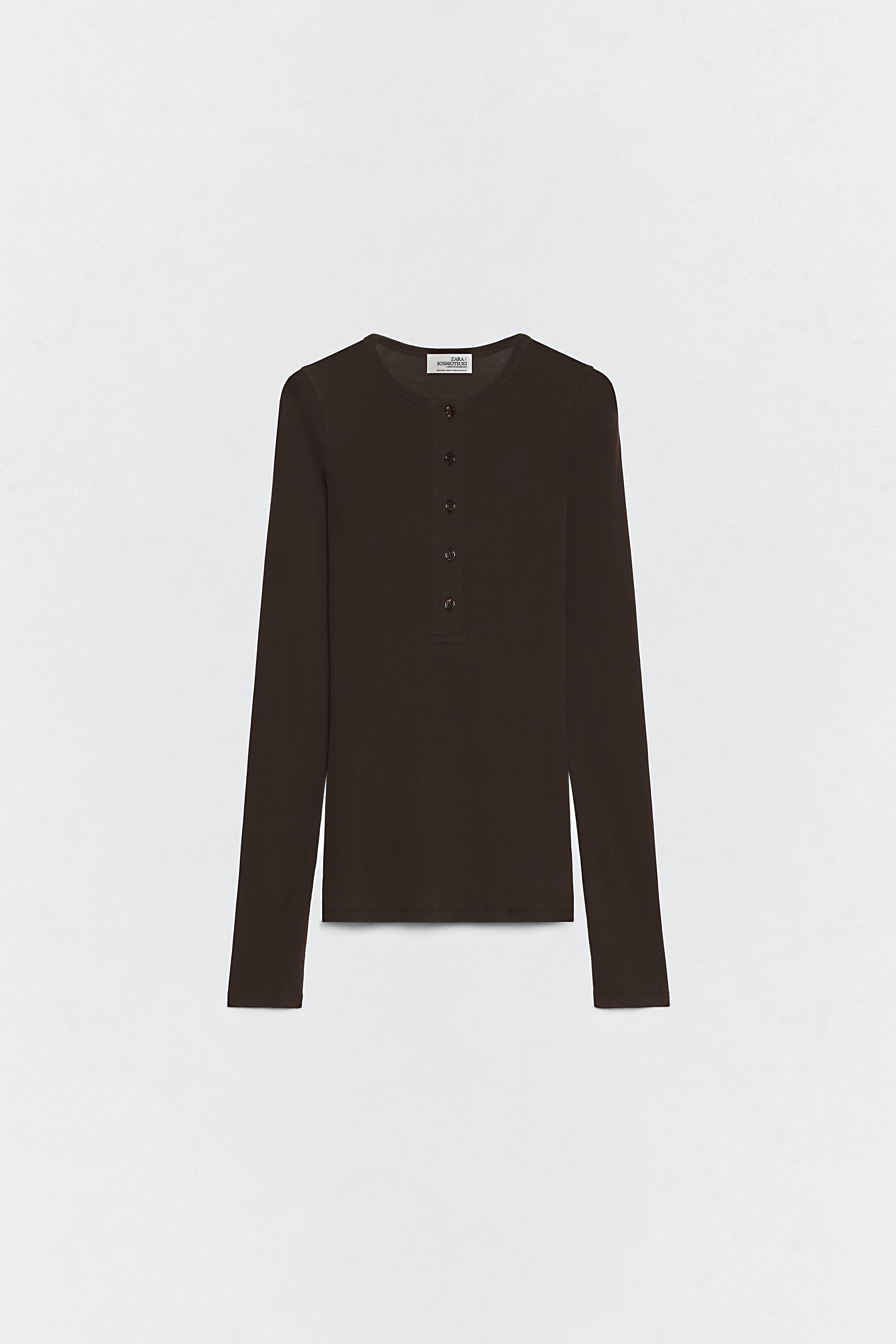 ヘンリーネックTシャツ SOSHIOTSUKI X ZARA - ブラウン | ZARA Japan