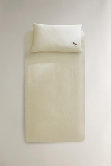 HOUSSE DE COUETTE ENFANT GAZE RAYURES - Vert de Zara