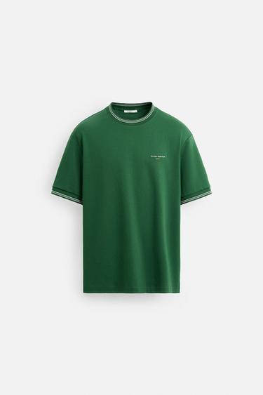 EMBROIDERED SLOGAN T-SHIRT - Green by Zara - Image 7
