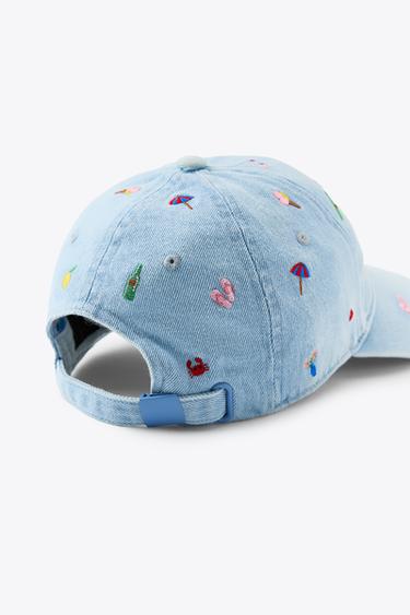 EMBROIDERED DENIM CAP - Blue by Zara - Image 3