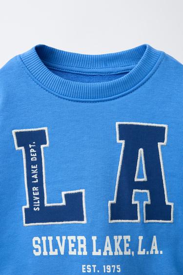EMBROIDERED SLOGAN SWEATSHIRT - Light blue by Zara - Image 2