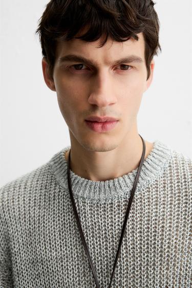 OPEN KNIT T-SHIRT - Light blue by Zara - Image 5