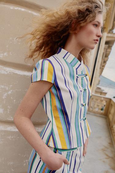 STRIPED TOP WITH FIREMAN CLASP - Multicoloured by Zara - Image 3