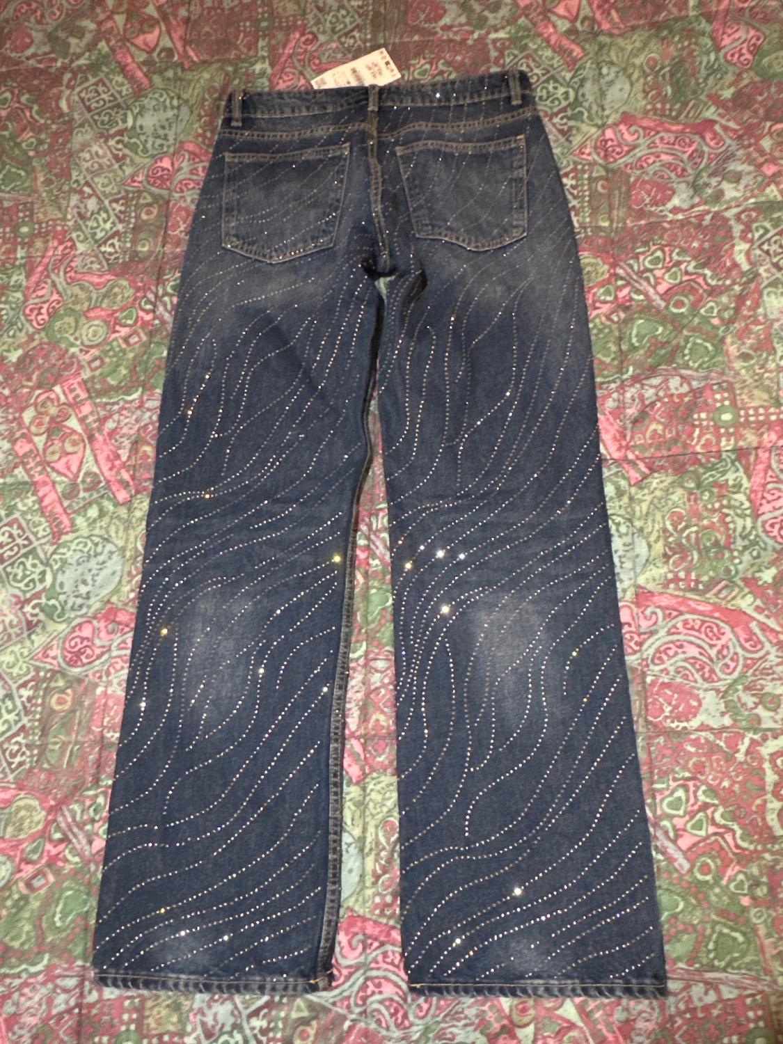 TRF LOW-RISE WIDE-LEG RHINESTONE JEANS - Image 2