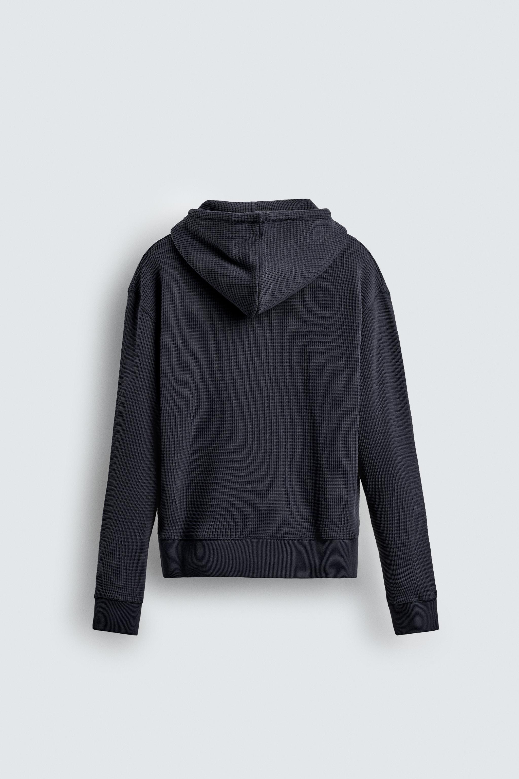 WAFFLE TEXTURED ZIP-UP SWEATSHIRT - Blue | ZARA South Africa
