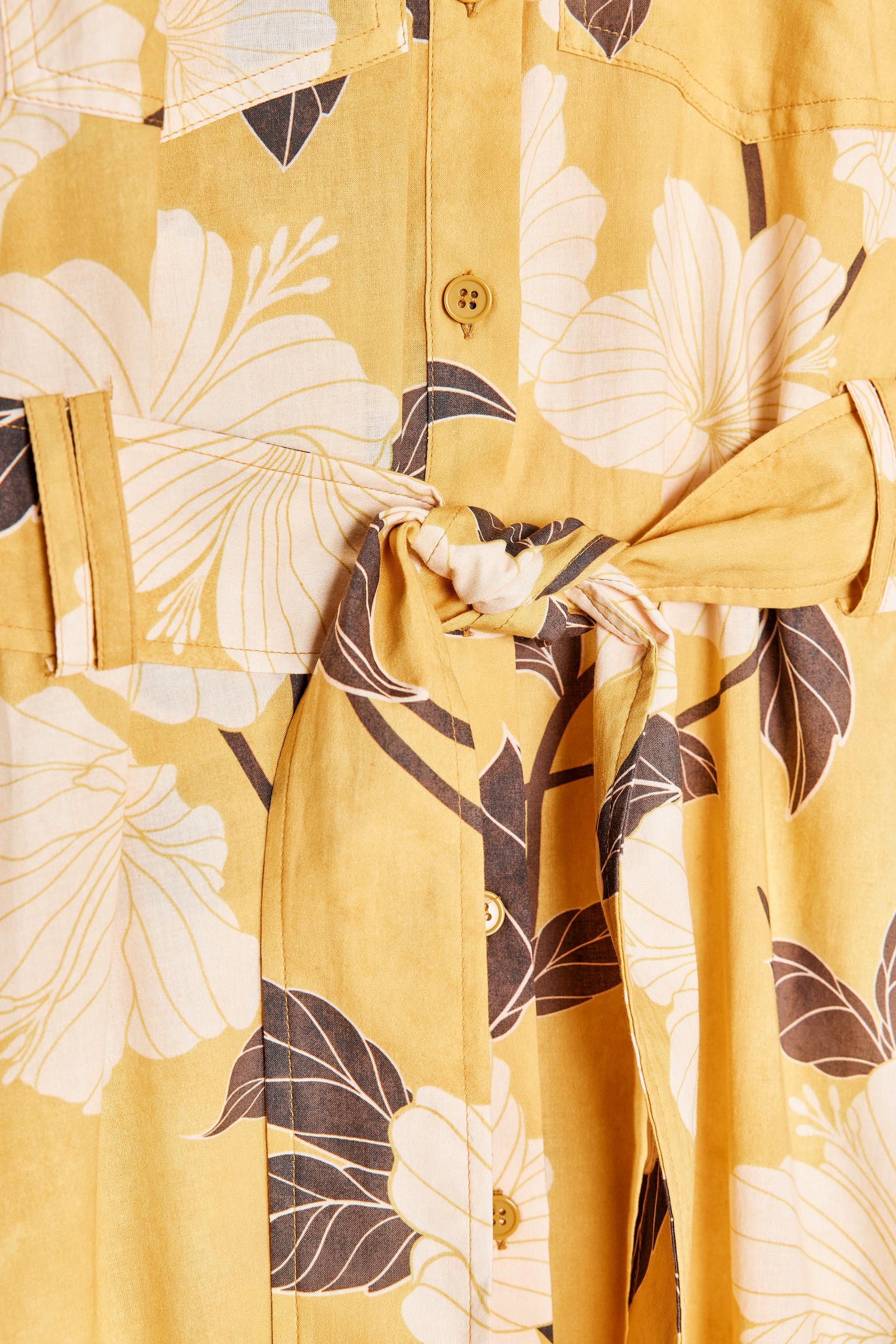 ZW COLLECTION PRINTED SHIRT DRESS - Yellow | ZARA United States