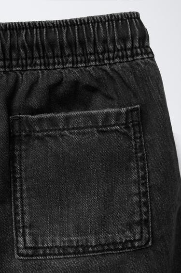 LOOSE-FITTING DENIM BERMUDA SHORTS - Black by Zara - Image 3
