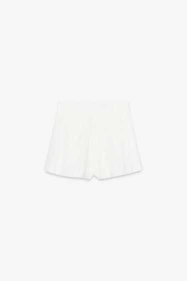 JUPE-CULOTTE CROISÉE À PINCES - Écru de Zara - Image 6