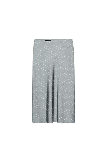 SATIN MIDI SKIRT - Blue/White by Zara